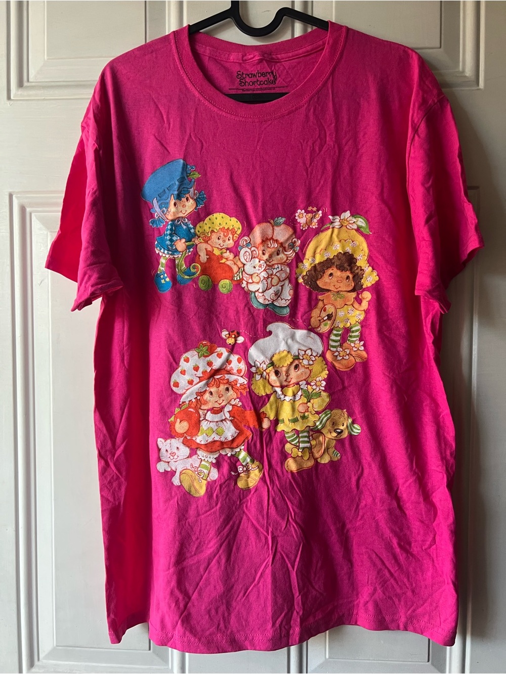 Strawberry Shortcake Girls' Hot Pink Short Sleeve Graphic Tee